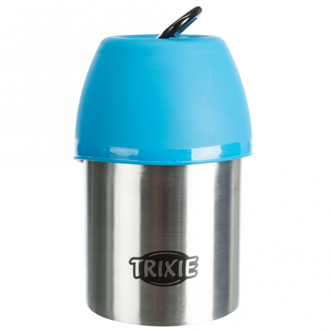Trixie Edelstahl-Flasche mit Trinknapf – 3...