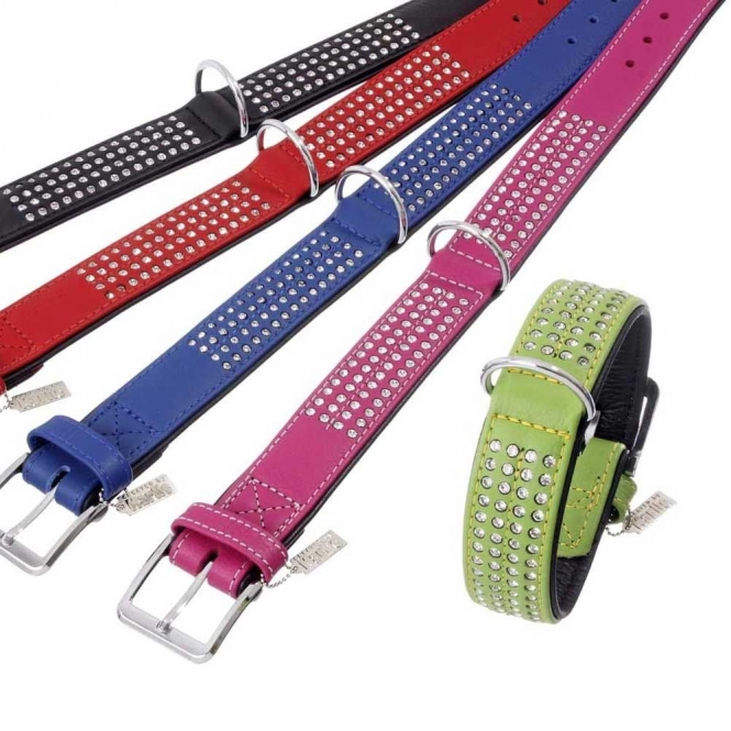 Karlie VINTAGE Strass Halsband 4-reihig Kiwi &#8...